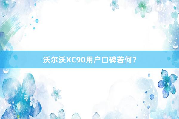 沃尔沃XC90用户口碑若何？